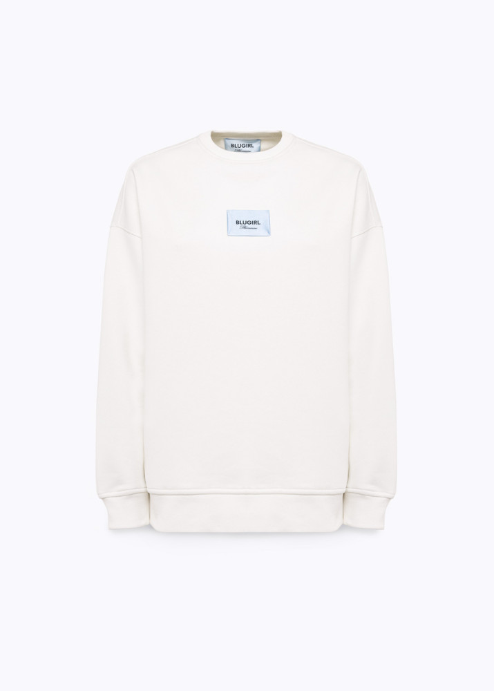 SWEATSHIRT IN STRETCH COTTON WITH LOGO