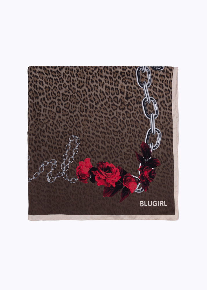 FOULARD IN SETA A STAMPA ANIMALIER