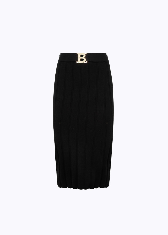 STRETCH VISCOSE MIDI SKIRT