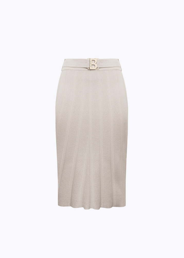 STRETCH VISCOSE MIDI SKIRT