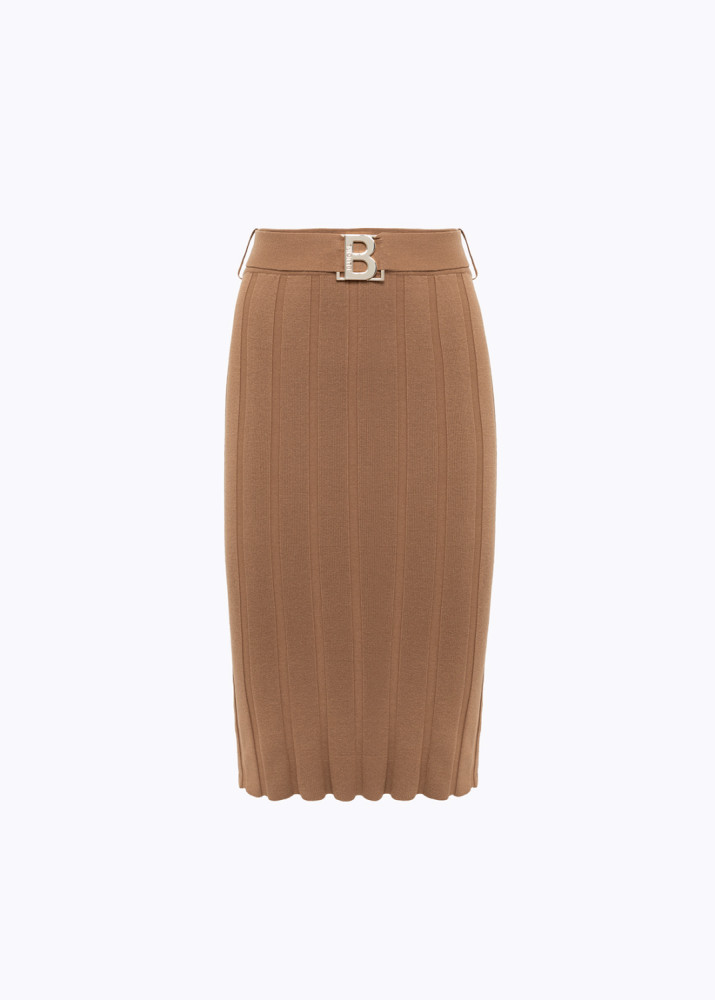 STRETCH VISCOSE MIDI SKIRT