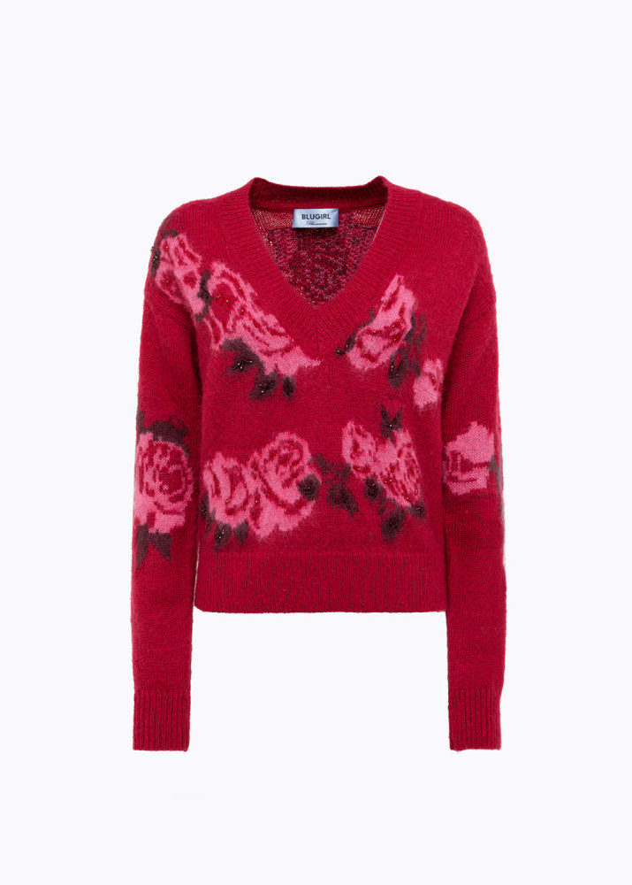 WOOL BLEND JACQUARD SWEATER