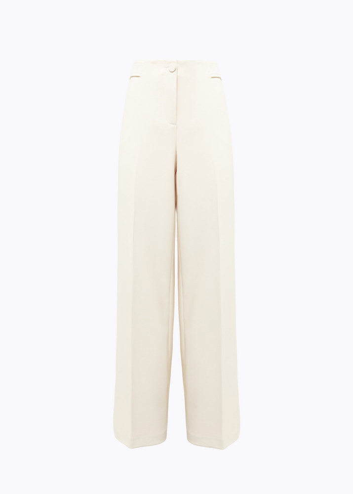 WIDE LEG PANTS IN STRETCH CRÊPE