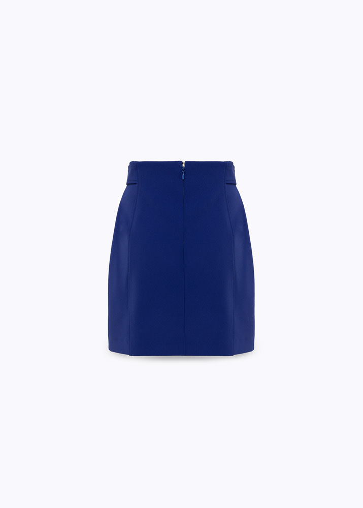 Stretch crêpe mini skirt with belts