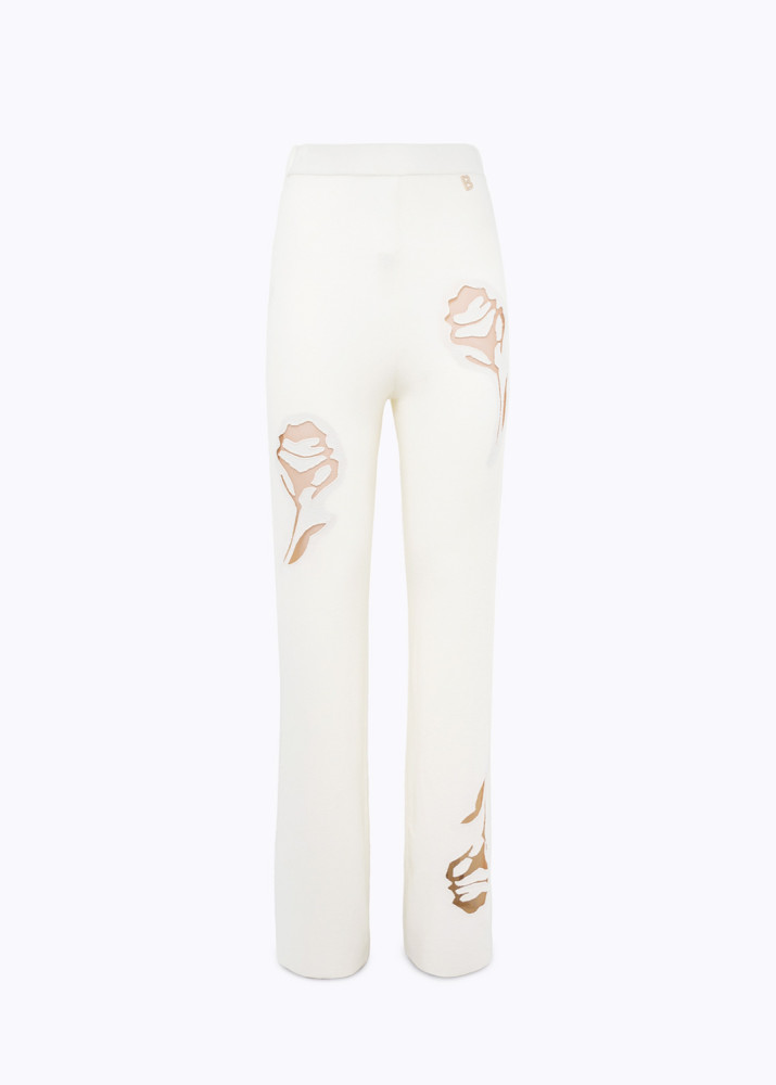 KNITTED PANTS WITH ROSES